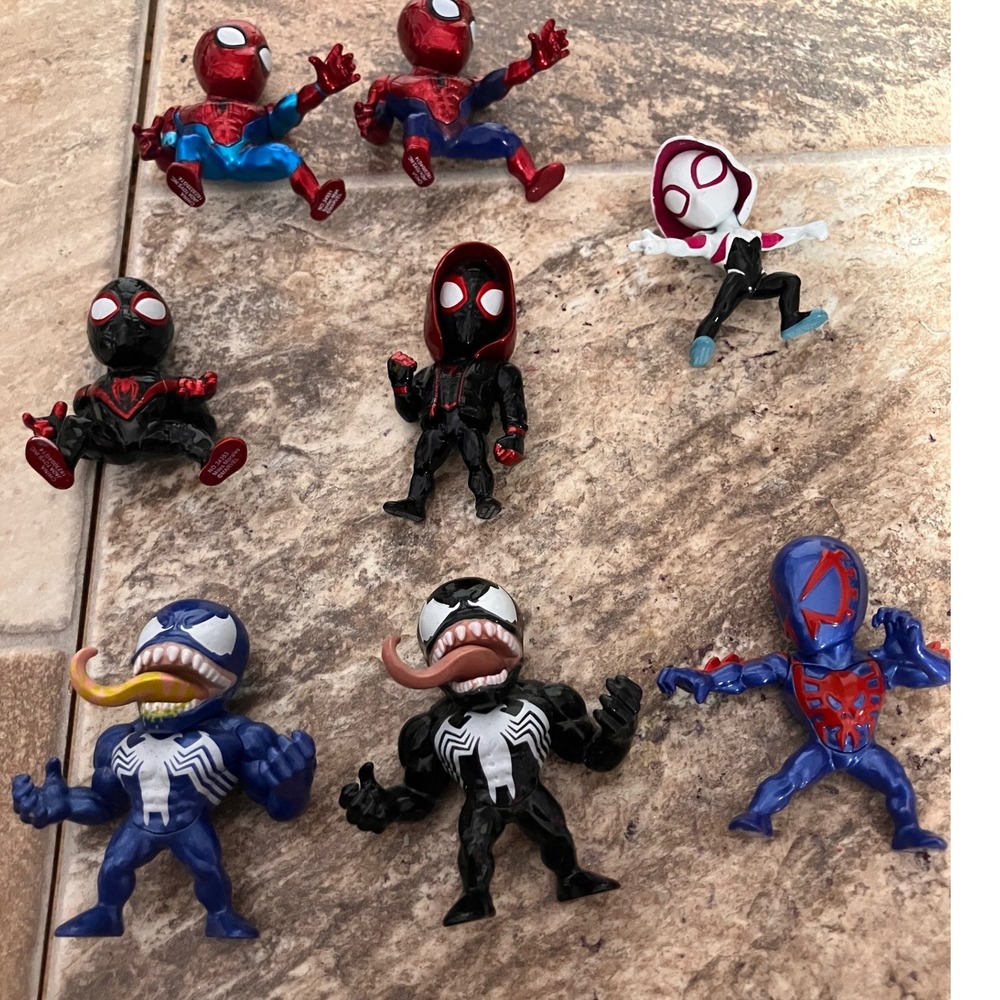 Jada Toys Marvel Spider-Man Nano Metalfigs Die-Cast Figure Lot Venom Miles Gwen